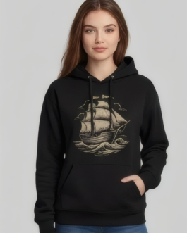 Vintage Galleon Vessel Graphic Hoodie
